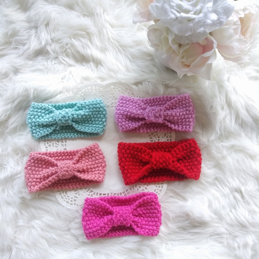 5 Crochet Turban Headband Kids Girls - Picture 3 of 3